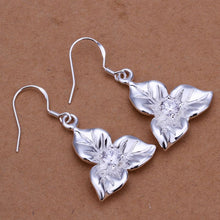 silver plated earing austria crystal flower earring silver plated earrings smte25 J4U66