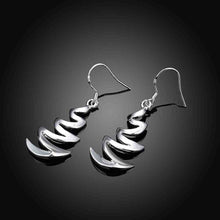 silver plated earing crescent moon earring silver plated earrings smte203 J4U66