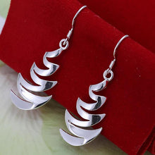 silver plated earing crescent moon earring silver plated earrings smte203 J4U66