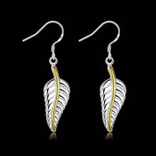 silver plated earing feather earring silver plated earrings smte03 J4U66
