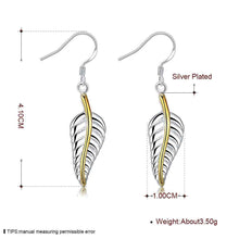 silver plated earing feather earring silver plated earrings smte03 J4U66