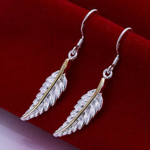 silver plated earing feather earring silver plated earrings smte03 J4U66