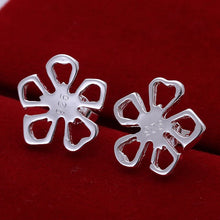 silver plated earing flower stud earring silver plated earrings smte053 J4U66