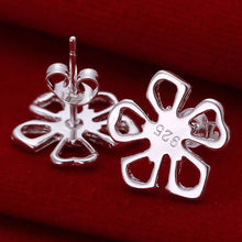 silver plated earing flower stud earring silver plated earrings smte053 J4U66
