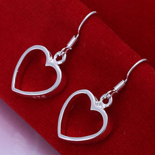 silver plated earing heart earring silver plated earrings smte047 J4U66