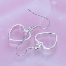 silver plated earing heart earring silver plated earrings smte047 J4U66