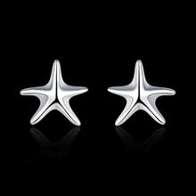 silver plated earing seastar stud earring silver plated earrings smte033 J4U66
