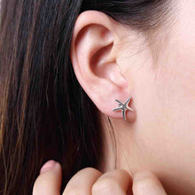 silver plated earing seastar stud earring silver plated earrings smte033 J4U66