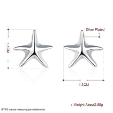 silver plated earing seastar stud earring silver plated earrings smte033 J4U66