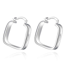 silver plated earing square hoop earring silver plated earrings smte20 J4U66