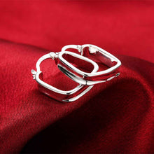 silver plated earing square hoop earring silver plated earrings smte20 J4U66