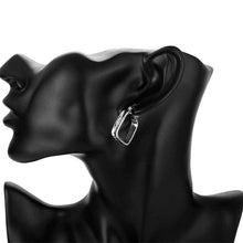 silver plated earing square hoop earring silver plated earrings smte20 J4U66