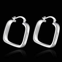 silver plated earing square hoop earring silver plated earrings smte20 J4U66