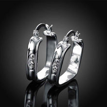 silver plated earing square hoop earring silver plated earrings smte20 J4U66