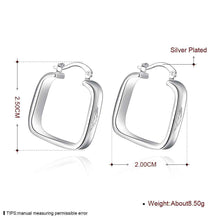 silver plated earing square hoop earring silver plated earrings smte20 J4U66
