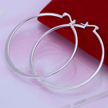 silver plated earing flat circle hoop earring silver plated earrings smte043 J4U66