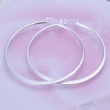 silver plated earing flat circle hoop earring silver plated earrings smte043 J4U66