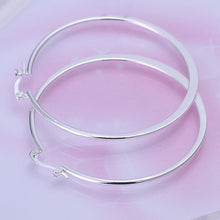 silver plated earing flat circle hoop earring silver plated earrings smte043 J4U66