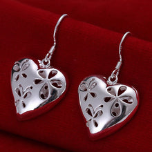 silver plated earing hollow crooked heart earring silver plated earrings smte217 J4U66