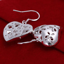 silver plated earing hollow crooked heart earring silver plated earrings smte217 J4U66