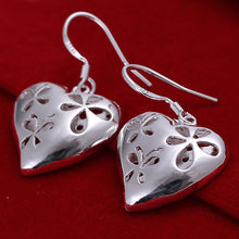 silver plated earing hollow crooked heart earring silver plated earrings smte217 J4U66