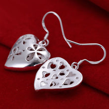 silver plated earing hollow crooked heart earring silver plated earrings smte217 J4U66
