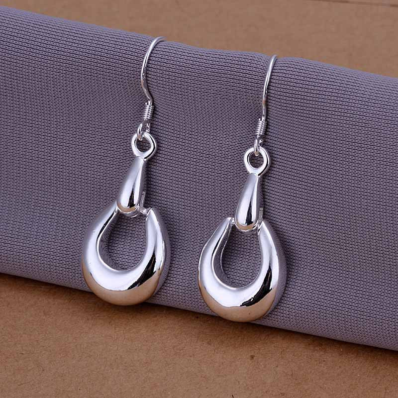 silver plated earing horse hooves earring silver plated earrings smte250 J4U66