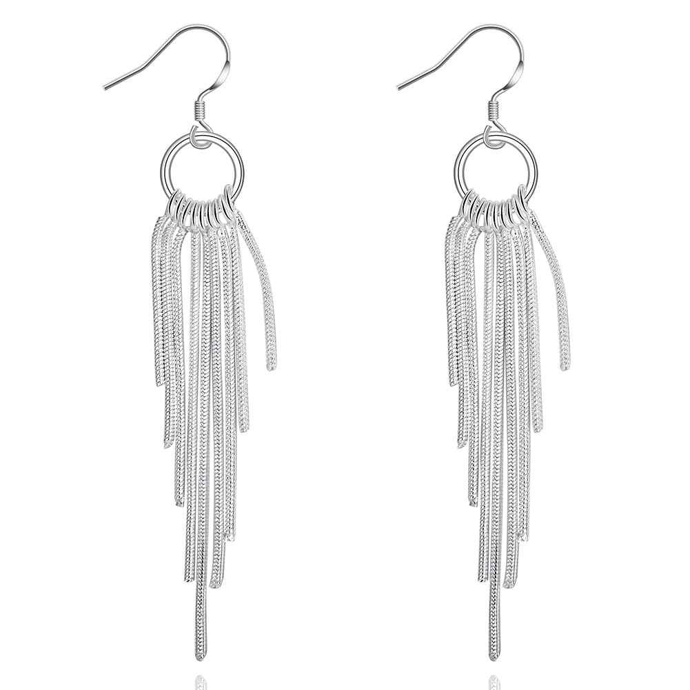 silver plated earing multi line earring silver plated earrings smte273 J4U66