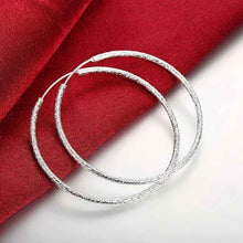 silver plated earing sand circle hoop earring silver plated earrings smte044 J4U66