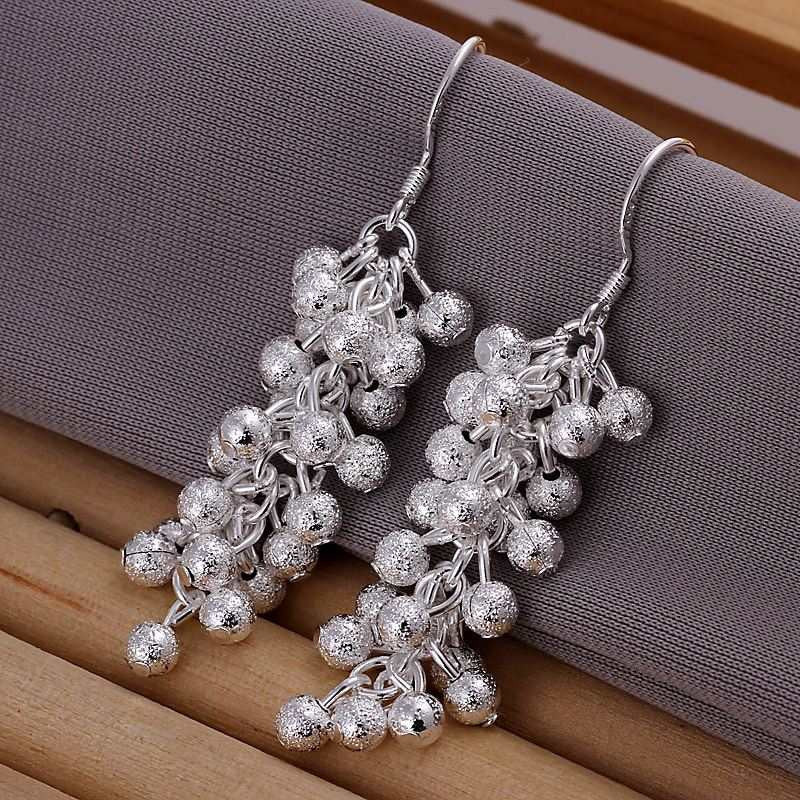 silver plated earing sand grape earring silver plated earrings smte007 J4U66