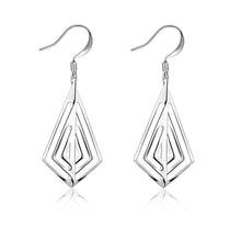 silver plated earing smooth rhombus shaped earring silver plated earrings smte241 J4U66