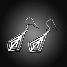 silver plated earing smooth rhombus shaped earring silver plated earrings smte241 J4U66
