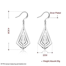 silver plated earing smooth rhombus shaped earring silver plated earrings smte241 J4U66