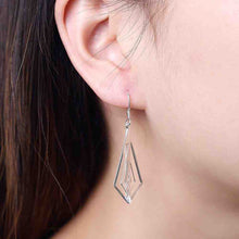 silver plated earing smooth rhombus shaped earring silver plated earrings smte241 J4U66