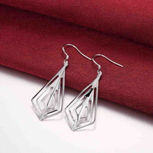 silver plated earing smooth rhombus shaped earring silver plated earrings smte241 J4U66