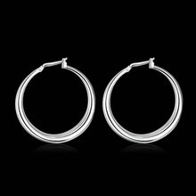 silver plated earing three dimensional hoop earring silver plated earrings smte020 J4U66