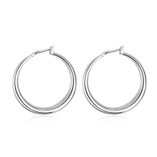 silver plated earing three dimensional hoop earring silver plated earrings smte020 J4U66