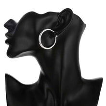 silver plated earing three dimensional hoop earring silver plated earrings smte020 J4U66
