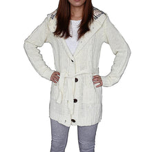 Cardigan Women Full Sleeve Long Loose Knitted Cardigans Hooded Sweater For Young Lady J4U66