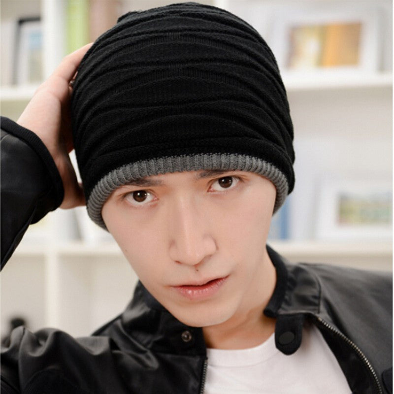 Hat Men Beanie Sombrero More Add Wool Knitted Cap In The Outdoor Warm Ear Hat Head Cap  J4U66