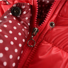 Super Warm Baby Girl Down Coat Bebe Hooded Jacket Bowknot Long Sleeve Jackets Kids Polka Dot Outwear J4U66
