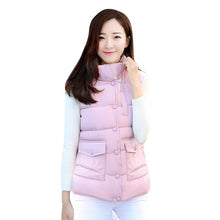 warm d vest women sim sleeveless waistcoat zipper vests pink J4U66