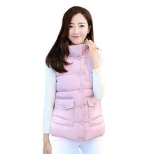 Warm d Vest Sim Sleeveless Waistcoat Zipper Vests Pink J4U66