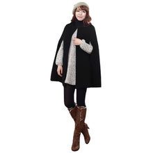 women coat and jackets batwing cloak loose poncho warm cape jacket women outerwear overcoat camel black J4U66