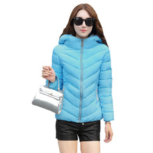 women parka long sleeve padded zipper hooded pockets outerwear plus size warm slim thick women coat l xxxl J4U66