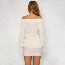 women loose long sleeve v neck sweater tops pullovers thin black white sweaters J4U66