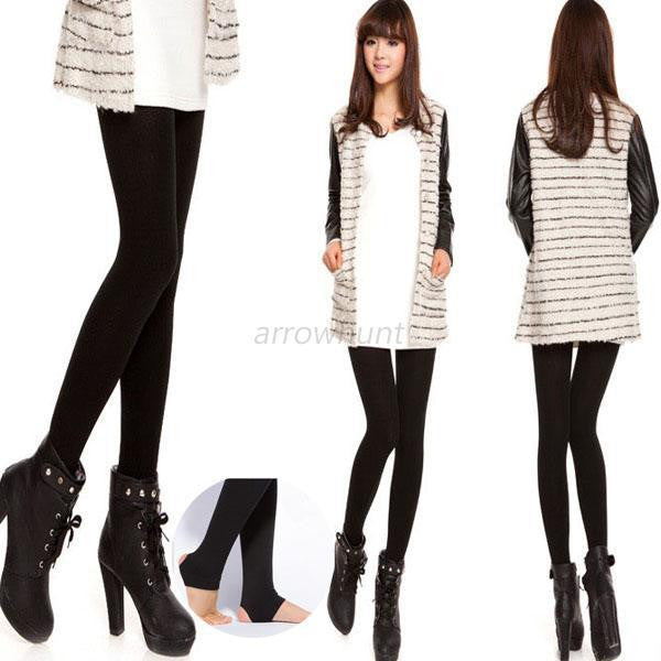 women thick warm legging brushed lining stretch fleece pants women trample feet leggings J4U66