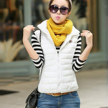 women nter vest waistcoat sleeveless jacket hooded down cotton warm vest J4U66
