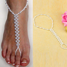 Women Beach Imitation Pearl Anklet Barefoot Sandal Foot Jewelry Chain Ankle Bracelet J4U66