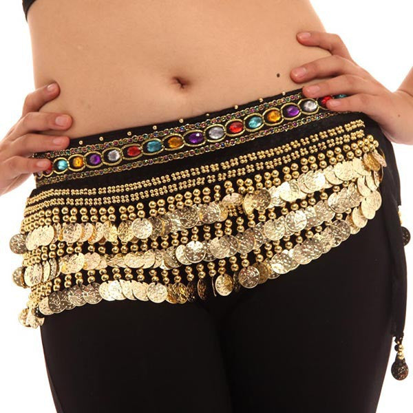 New Women Belly Dance Costumes Velvet Hip Scarf Wrap Belt Women Skirt Dancewear WIth 248 Coins J4U66